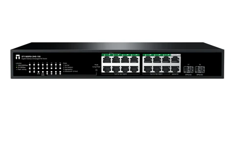 Netis ST118GPDI-2MS-150 Gigabit PoE Switch — 14 PoE + 2 GE + 2 SFP